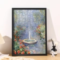 Solid wood puzzle frame with impressionist oil painting art for home wall decoration - A4 (21*29.7cm) / Black