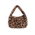 Borsa sottobraccio leopardata in ecopelliccia morbida, stile trendy autunno e inverno - Leopardo Marrone