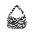 Elegante borsa hobo in peluche zebrata bianca e nera con morbida finta pelliccia per donna - Zebra Print
