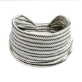 Detail of white stretch headband featuring black zigzag patterns and twist knot design - Printed Wide Headband #01 / Factory Direct Sales [customizable Designs Available] [bulk Discounts]