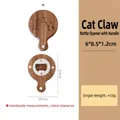 Abrebotellas de madera de acacia con forma de pata de gato e imán para nevera - Pata de Gato - Redondo