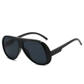 Occhiali da sole aviator neri oversize con lenti grigio scuro e finitura lucida nera - Occhiali da sole / Montatura Nera Lenti Grigio Nero
