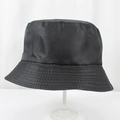 Detail view of the black polyester bucket hat featuring reinforced stitching on the brim - 58cm One Size / Black