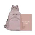 Lavender oxford nylon backpack for women with large capacity fits iPad - Pink Purple
