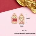 Double-sided Good Luck charm pendant for DIY bracelets, 17x9mm size - 1 Piece/Pack / Good Luck