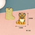 Detailed close-up view of 15x20mm Corgi dog enamel charms with measurements and weight - Dog (4) / Orange Black White