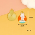 Detailed view of bunny alloy pendant with 28mm x 20mm size and 2.2g weight specs. - Success Landing Rabbit