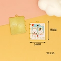 Close-up of bunny graduation alloy charm with dimensions 28x24mm and 3.3g weight. - Youth Memory Book Rabbit