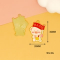 Cute alloy enamel pig charm with victory flag for graduation DIY jewelry making 30x20mm - Victory at the Start Pig