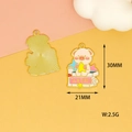 Detail view of cute pig enamel charm with 30mm height and 21mm width measurements - Promising Future Pig