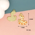 Detailed view of snake enamel charm showing dimensions 17x23mm and 1.8g weight - Snake(11)