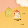 Macro detail view of cute pig enamel pendant charm with PASS exam theme and dimensions - Passing Every Exam Pig