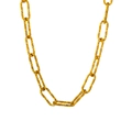 Lussuosa collana in acciaio al titanio dorato con catena a maglie ovali con texture - Collana con Catena a Croce Strutturata in Oro (QYH6144)