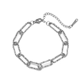Bracciale a maglie in acciaio inossidabile argento testurizzato con chiusura e S.STEEL - Qye164 Bracciale A Catena Con Croce Testurizzata Colore Acciaio