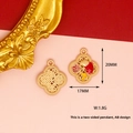 Ciondolo quadrifoglio dorato con pesce portafortuna per gioielli DIY, taglia 20x17mm - Pesce Koi della Fortuna (18)