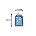 Ciondolo smaltato amuleto Omamori blu da 17,5x29mm per la creazione di gioielli fai da te - Prosperità
