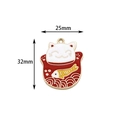 Ciondolo gatto portafortuna fai-da-te con carpa koi, 25mm x 32mm per gioielli - Gatto della Fortuna Koi
