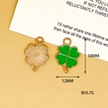 Vue détaillée du pendentif trèfle vert avec dimensions 18x12mm et un poids de 0,7g - 2 Trèfle Vert Vif (C) / 18x12mm