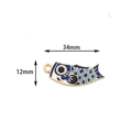 Variante del ciondolo pesce koi in smalto blu 34mm x 12mm per gioielli fai-da-te - Koi Blu