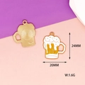 Enamel beer mug charm dimensions 24x20mm detail view showing front and back texture - Beer Mug (X-059) / Beer Mug (Style A)