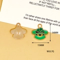 Vue détaillée des breloques chapeau de leprechaun avec dimensions et poids précis - 19 Chapeau Irlandais Trèfle (C) / 14x15mm