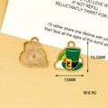 Vue détaillée d'une breloque chapeau de Leprechaun pour la Saint-Patrick - 20 Chapeau Arc-en-ciel Vert (C) / 15x15.5mm