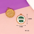 Detailed view of beer bottle cap charm with 20mm x 17mm dimension markers - Beer Bottle Cap