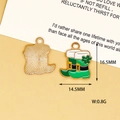 Vue macro des breloques bottes de la Saint-Patrick avec mesures de dimensions. - 23 Paire de Bottes (C) / 16.5x14.5mm