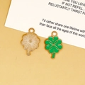 Green enamel four-leaf clover shamrock charms for St. Patrick's Day DIY jewelry making - Light Green Woven Clover (C)