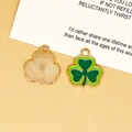 Breloques trèfles en émail vert pour la fabrication de bijoux DIY de la Saint-Patrick - Trèfle Vert Foncé (C)