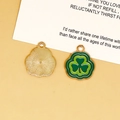 Breloques trèfle vert en émail et alliage pour la création de bijoux DIY de fête - 10 Trèfle Double Bord Vert Foncé (C)