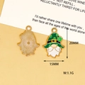 Pendentif gnome en émail vert pour la fabrication de bijoux DIY de la Saint-Patrick - 26 Gnome à Barbe Blanche (C) / 20x15mm