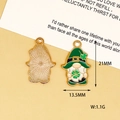 Pendentif gnome vert de la Saint-Patrick en alliage avec détail de trèfle - 27 Gnome Trèfle (C) / 21x13.5mm