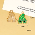 Pendentif chapeau en émail vert Saint-Patrick pour la fabrication de bijoux DIY - 32 Chapeau à Pois Lunettes Étoiles (C) / 18.5x15mm
