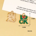 Pendentif LUCK trèfle émail vert pour bijoux St. Patrick DIY, dimensions 17x15mm - 33 LUCK Vert (C) / 17x15mm