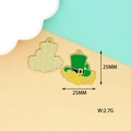 Green leprechaun hat enamel charm with gold coins for St. Patrick's Day DIY jewelry making - Green Hat (Y) / Green Hat