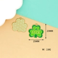 Green clover shamrock charm with LUCK text, 25x23mm alloy pendant for DIY jewelry, 2.8g weight - Lucky Clover (Y) / Lucky Clover