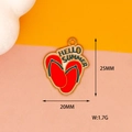 Red flip-flop alloy charm with Hello Summer text, 25x20mm DIY vacation jewelry accessory - Beach Shoes / 10 Pieces Pack