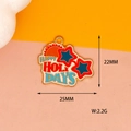 Dettaglio del ciondolo a stella smaltato Happy Holidays con dimensioni 25x22mm e peso 2.2g - Occhiali da sole / Confezione da 10