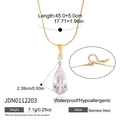 Collana in acciaio inossidabile dorato con zircone a goccia e chiusura a moschettone - Stile pendente in zircone a goccia grande oro (JDN0112203)