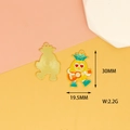 Detail view of cartoon pineapple enamel charm playing guitar with size annotations - Pineapple Guitar Style / 10 Pieces Pack