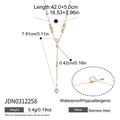 Specification of 18K gold plated stainless steel Y-necklace with cubic zirconia zircons - Classic Multi-Stone Y-Necklace (JDN0312258)