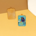Macro view of blue enamel parrot charm with 'THE STAR' tarot design for DIY jewelry making - L / Blue Parrot (The Star)