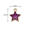 Lila sternförmiger Schmuckanhänger aus Legierung mit Goldrand, 13 mm mal 15,5 mm - S1 / Kleiner Stern (CZ018177) / 10er Pack / Lila