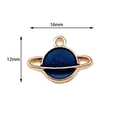 Blauer Planeten-Emaille-Anhänger für DIY-Schmuckherstellung, Größe 16 mm x 12 mm - S1 / Kleiner Planet (CZ018177) / 10 Stück/Packung / Blau