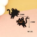 Halloween black cat alloy pendant charm for DIY jewelry making, 22x21mm enamel cat - Black Cat Pendant / 22x21mm / Black Cat Style
