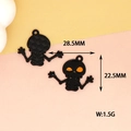 Black skeleton alloy charm for Halloween DIY jewelry, dimensions 28.5x22.5mm and 1.5g weight - Skeleton Style