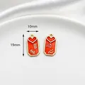 Ciondolo in smalto cuore rosso da 19 mm con processo di smaltatura a doppia faccia - Tutto Va Bene Ciondolo / 1 Pezzo