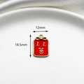 Roter und goldener chinesischer Glücksbringer DIY Legierungsanhänger, 12mm x 18,5mm - Bestes Glück Anhänger / 1 Stück
