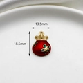 Glückstasche-Emaille-Anhänger für DIY-Schmuck, 13,5 mm x 18,5 mm, Rot und Gold. - Glücksbeutel-Anhänger / 1 Stück